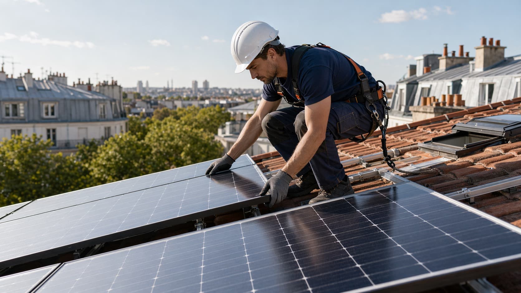 Intervention d'un Énergie solaire professionnel
